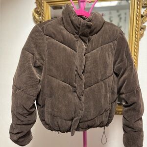 Brown Corduroy Puffer Jacket